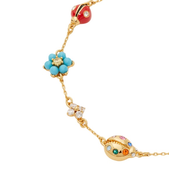 KATE SPADE • Nature Walk Ladybug Insect Myosotis Flower Bracelet - Picture 4 of 4